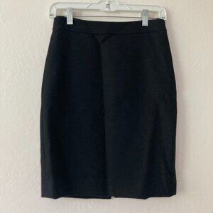 J Crew 100% Wool Black No. 2 Pencil Skirt Classic Minimalist Office City Size 0
